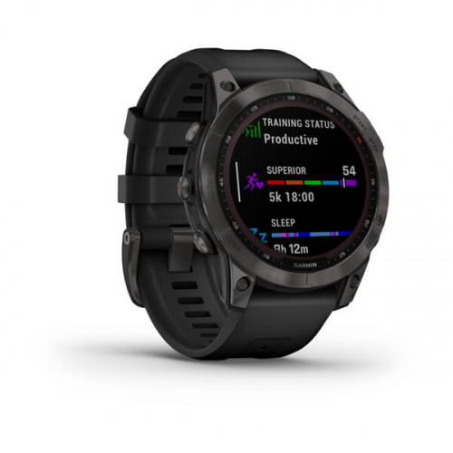 Умные часы Garmin Fenix 7 Sapphire Solar 47 мм Wi-Fi NFC, титановый черный фото 3