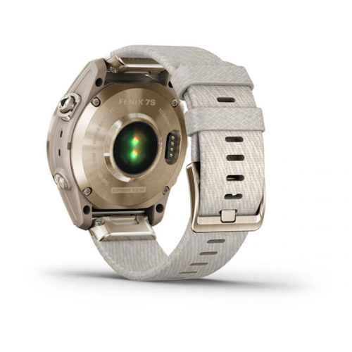 Умные часы GARMIN FENIX 7S Sapphire Solar  42 мм , титановый кремовый с нейлоновым ремешком фото 8