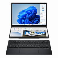 ASUS Ноутбук ASUS Zenbook Duo 2024 UX8406MA-QL339W, 14" (1920x1200) OLED сенсорный/Intel Core Ultra 9 185H/32ГБ LPDDR5X/1ТБ SSD/Arc Graphics/Win 11 Home, серый (90NB12U1-M00HW0)