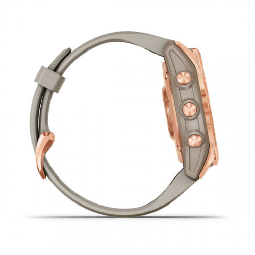 Умные часы Garmin Fenix 7S Solar 42 мм, цвета розовое золото с песочным силиконовым ремешком фото 10