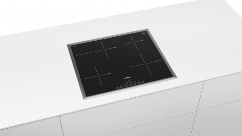 Индукционная варочная панель Bosch PIF645FB1E, цвет панели черный, цвет рамки серебристый фото 4