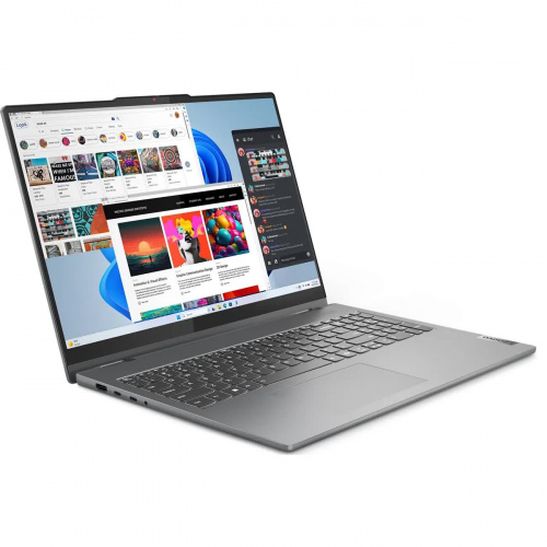 LENOVO Ноутбук Lenovo IdeaPad 5 2-in-1 16IRU9, 16" (2048x1280) OLED/Intel Core 7 150U/16 ГБ LPDDR5X/512 ГБ SSD/Intel Graphics/Без системы, Серый (83DU0042RK) фото 5