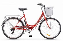 Городской велосипед STELS Pilot 850 26 Z010 (2020) красный + корзина (требует финальной сборки)